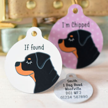 Rottweiler Personalised Dog ID Name Tag, 6 of 11