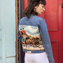 Caleche Vintage Tapestry Upcycled Denim Jacket, thumbnail 4 of 4
