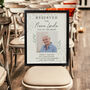 Personalised 'Reserved For' Memorial Photo Wedding Seat Sign Black Frame, thumbnail 2 of 4