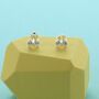 Bow Sterling Silver Ear Studs With Cubic Zirconia, thumbnail 1 of 2