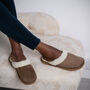 Snugtoes Brown Suede Slippers For Women, thumbnail 2 of 5