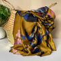 Autumn Leaves Print Scarf In Mustard Yellow, thumbnail 1 of 3