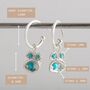 Real Turquoise And Recycled Silver Drop Hoops, thumbnail 4 of 5