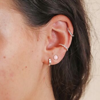 Pink Opal Flower Stud Earrings, 10 of 12
