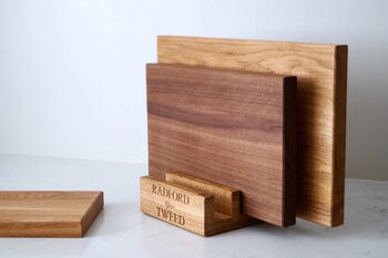 Wooden Chopping Board Set With Stand, 3 of 5