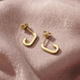 Open Link Huggie Hoop Stud Earrings, thumbnail 5 of 7