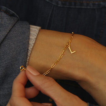 Personalised 18ct Gold Vermeil Bracelet With Initial, 3 of 6