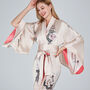 Silk Kimono Dressing Gown Fleur Japonaise Pink, thumbnail 3 of 10