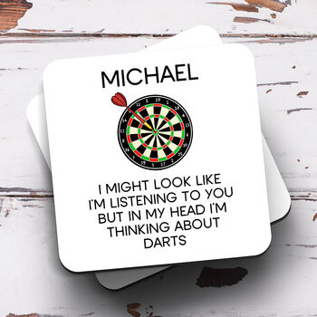 Personalised Mug 'Thinking About Darts', 2 of 2