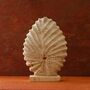 Natural Travertine Herringbone Sculpture, Hand Carved, thumbnail 1 of 2