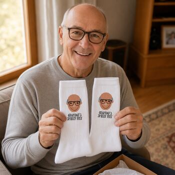 Personalised Face Socks Gift For Grandad, 5 of 12