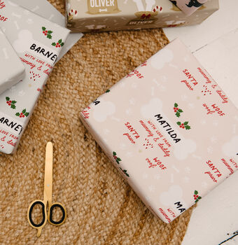 Christmas Personalised Dog Bone Wrapping Paper, 2 of 4