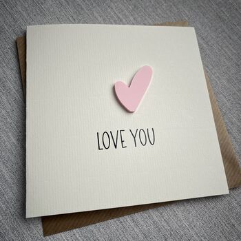 Love You Acrylic Heart Valentine's Day Card, 3 of 5