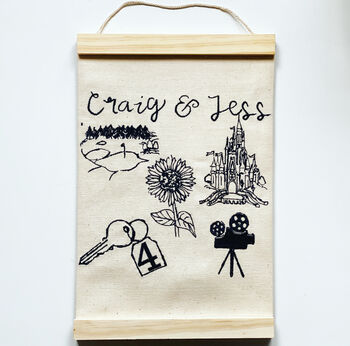 Personalised Embroidered Couples Love Story, 5 of 8