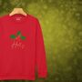 Glittery Holly Personalised Christmas Jumper Sweatshirt For Girls And Boys, thumbnail 3 of 10