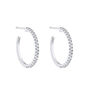Classic Sterling Silver Cz Hoop Earrings, thumbnail 3 of 8