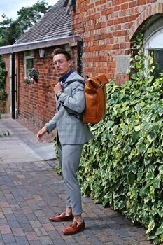 Handcrafted Mens Leather Backpack Rucksack Gift, 4 of 12