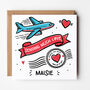Personalised Sending Love Across The Miles Card, thumbnail 1 of 4