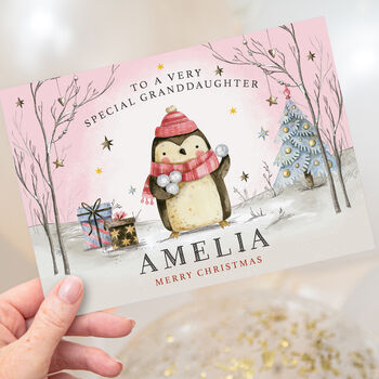 Granddaughter Personalised Christmas Card By Mitzi Prints