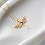 Dragonfly Necklace With Birthstone In Sterling Silver, thumbnail 4 of 9