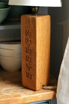Personalised Wooden Engraved Lamp Stand, 4 of 12