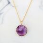 Amethyst February Birthstone Necklace, Gold Plated, thumbnail 1 of 7
