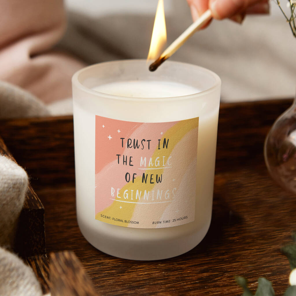 Trust In New Beginnings Uplifting Affirmation Candle, 1 of 8