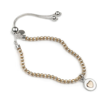 Love Circle Rose Gold Adjustable Heart Bracelet, 2 of 5