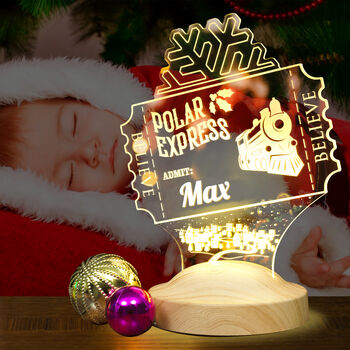 Polar Express Night Lamp, Personalised Christmas Gift, 2 of 5