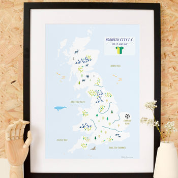 Personalised Football Map Print: Add Favourite Team, 2 of 6