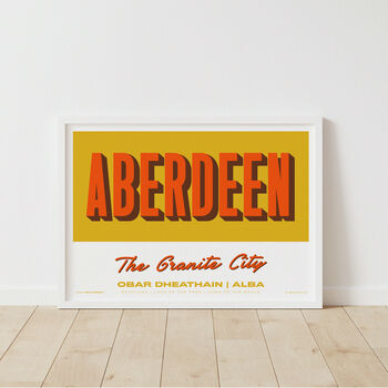 Personalised Aberdeen Retro Favourite City Print, 3 of 7