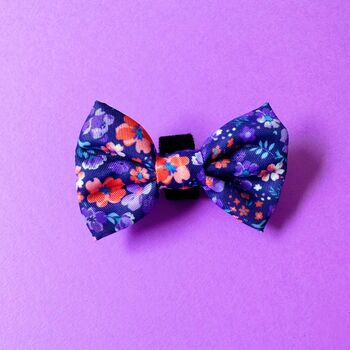 Ditsy Floral Fabric Dog Bow Tie, 6 of 7