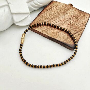 Black Beads Elegant Indian Nazaria Bracelet, 6 of 6