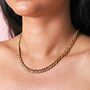 Gold Stainless Steel Chunky Triple Snake Chain Necklace, thumbnail 2 of 5
