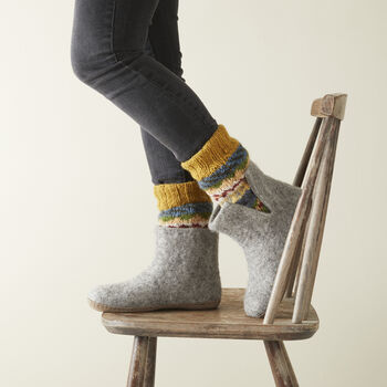 Fair Trade Unisex Nordic Knit Socks Eco Waste Wool, 11 of 12