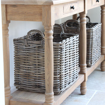 Square Rattan Basket With Handles, 2 of 5