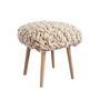 'Hermia' Handwoven Wool Footstool With Oak Legs, thumbnail 3 of 10