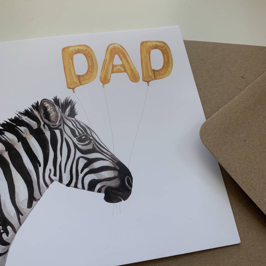 Zebra Father's Day Card By lil wabbit | notonthehighstreet.com