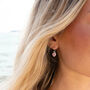 Pink Tourmaline Heart Drop Earrings, thumbnail 1 of 5