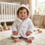 Personalised Grey Baby Dressing Gown With Bear Ears, thumbnail 7 of 10