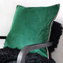 Emerald Green Velvet Cushion With Blush Piping, thumbnail 2 of 2