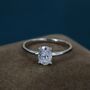 Sterling Silver One Carat Oval Moissanite Diamond Classic Single Stone Engagement Ring, thumbnail 1 of 10