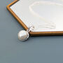 Stone Set White Freshwater Pearl Pendant On Sterling Silver Chain, thumbnail 5 of 6