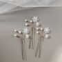 Pearl Flower Bridal Hair Pins Set Of Three, thumbnail 6 of 13