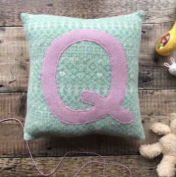 Handmade Soft Knitted Personalised Letter Cushion, 4 of 10