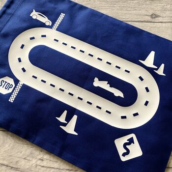 Personalised Car Race Track Travel Play Mat Bag, 5 of 6