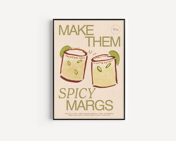 Spicy Margarita Cocktail Unframed Art Print, 3 of 6