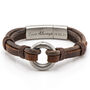 Personalised Brown Leather Ashes Memorial Bracelet With 'Circle Of Life' Urn, thumbnail 1 of 8