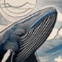 Linocut Style Whale Art Print, thumbnail 3 of 5