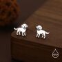 Sterling Silver Labrador Puppy Stud Earrings, thumbnail 1 of 12